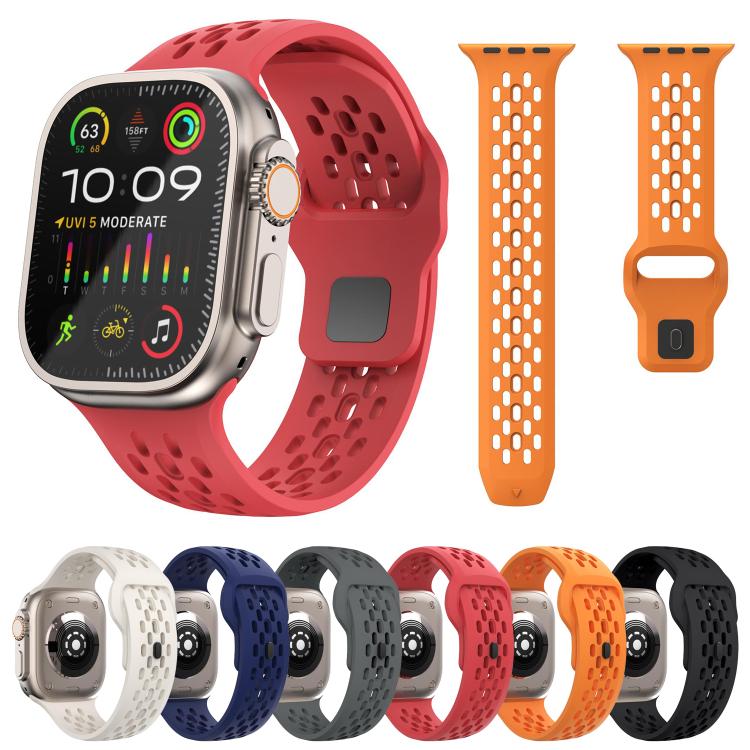 For Apple Watch 42mm / 41mm / 40mm / 38mm Kalebol Mesh Reverse Buckle Silicone Strap(Starlight) by Kalebol