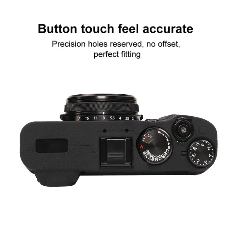 For FUJIFILM X100VI Litchi Texture Soft Silicone Protective Case(Black) by bashfashion
