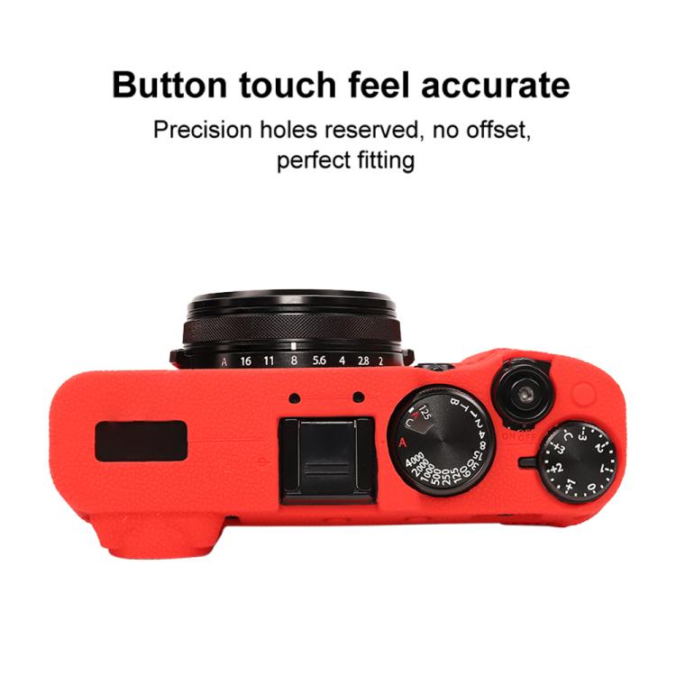 For FUJIFILM X100VI Litchi Texture Soft Silicone Protective Case(Red) by bashfashion