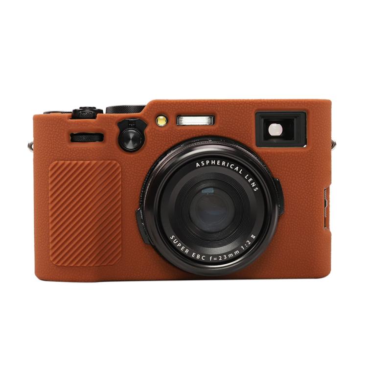 For FUJIFILM X100VI Litchi Texture Soft Silicone Protective Case(Brown) by bashfashion