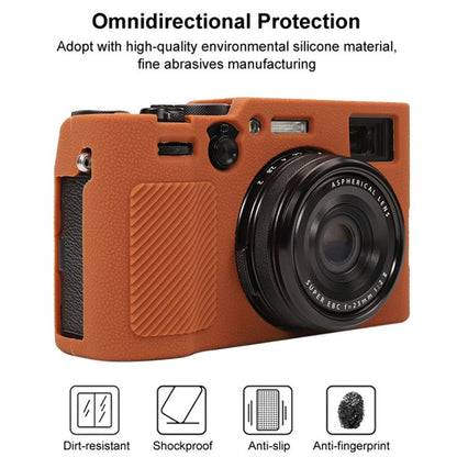 For FUJIFILM X100VI Litchi Texture Soft Silicone Protective Case(Brown) by bashfashion