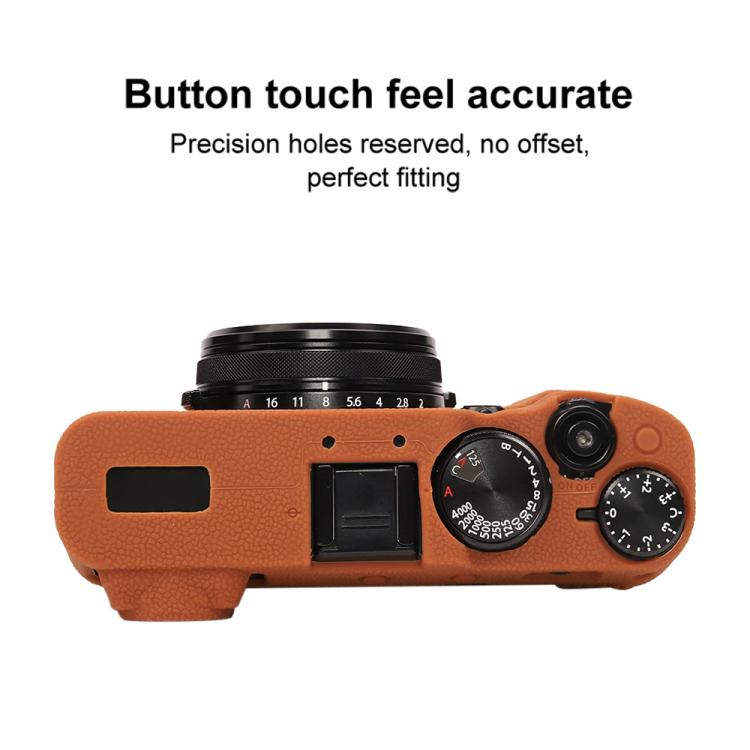 For FUJIFILM X100VI Litchi Texture Soft Silicone Protective Case(Brown) by bashfashion