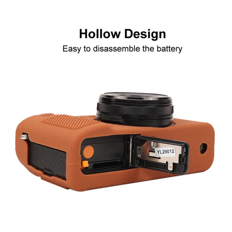 For FUJIFILM X100VI Litchi Texture Soft Silicone Protective Case(Brown) by bashfashion