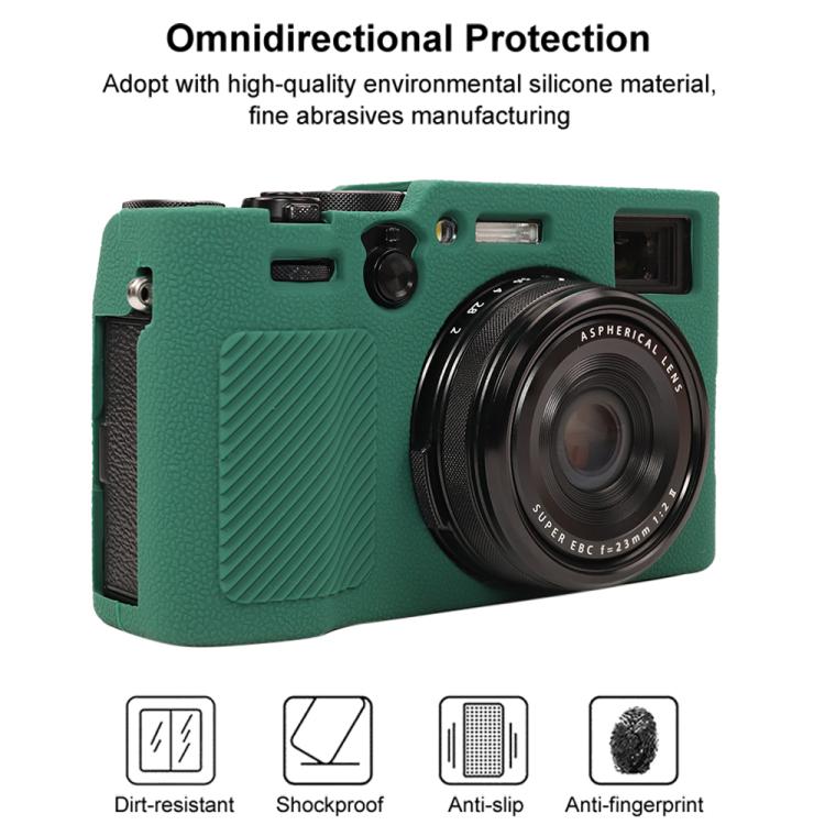 For FUJIFILM X100VI Litchi Texture Soft Silicone Protective Case(Green) by bashfashion