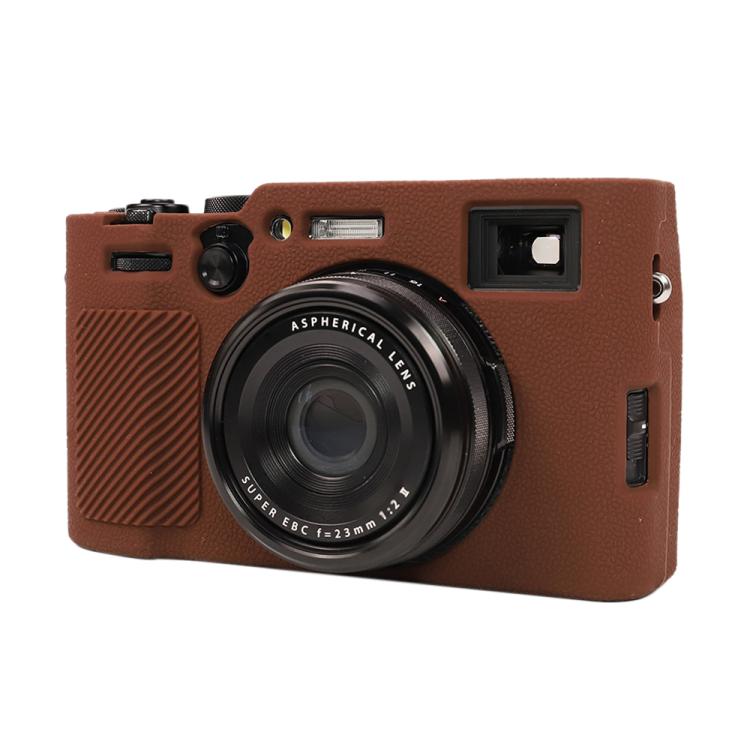 For FUJIFILM X100VI Litchi Texture Soft Silicone Protective Case(Coffee) by bashfashion