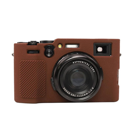 For FUJIFILM X100VI Litchi Texture Soft Silicone Protective Case(Coffee) by bashfashion