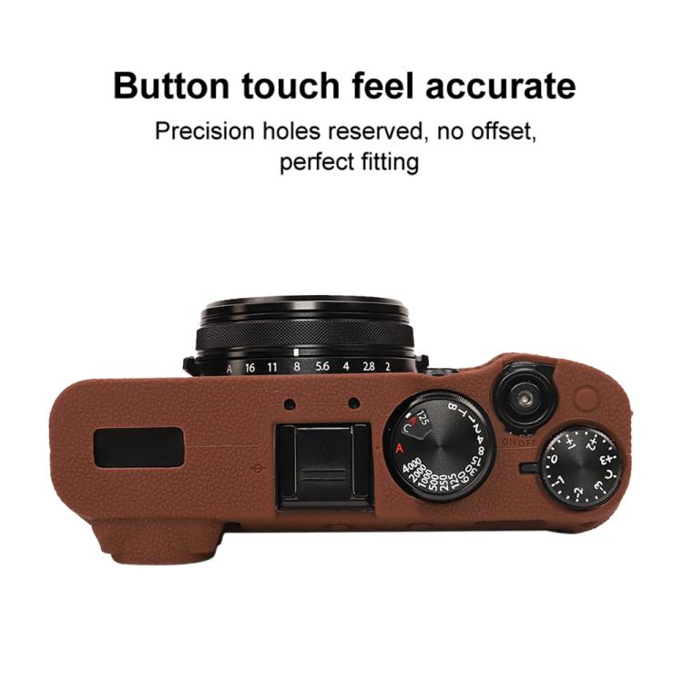 For FUJIFILM X100VI Litchi Texture Soft Silicone Protective Case(Coffee) by bashfashion
