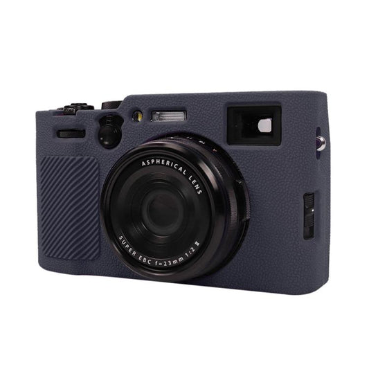 For FUJIFILM X100VI Litchi Texture Soft Silicone Protective Case(Dark Blue) by bashfashion