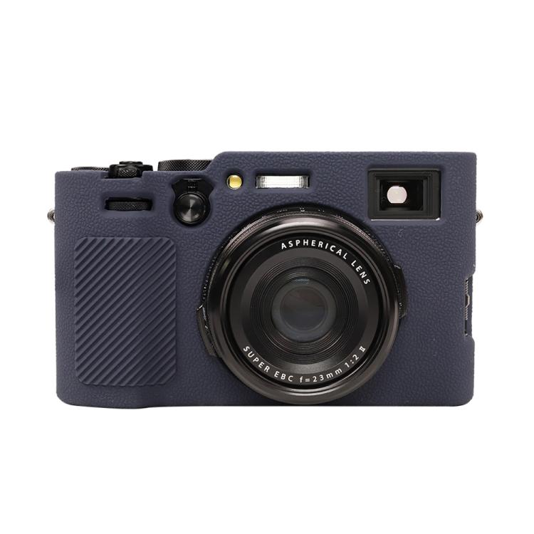 For FUJIFILM X100VI Litchi Texture Soft Silicone Protective Case(Dark Blue) by bashfashion