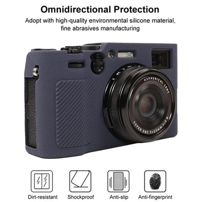 For FUJIFILM X100VI Litchi Texture Soft Silicone Protective Case(Dark Blue) by bashfashion