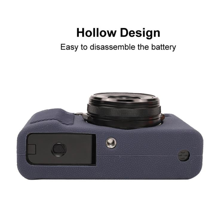 For FUJIFILM X100VI Litchi Texture Soft Silicone Protective Case(Dark Blue) by bashfashion