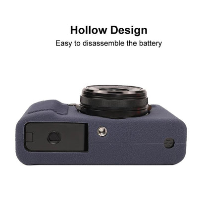 For FUJIFILM X100VI Litchi Texture Soft Silicone Protective Case(Dark Blue) by bashfashion