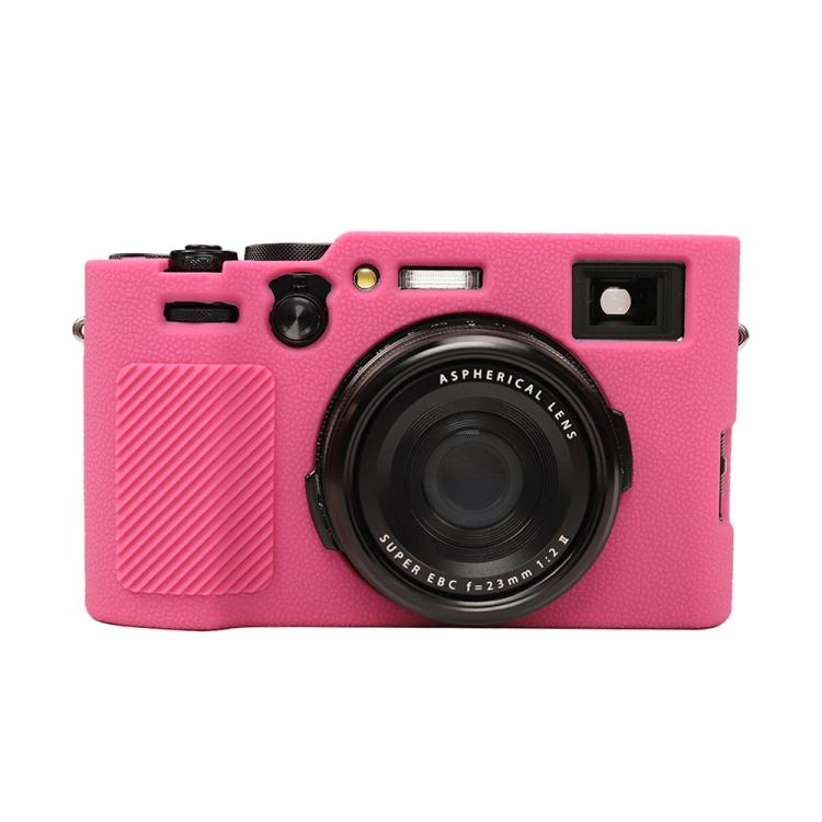 For FUJIFILM X100VI Litchi Texture Soft Silicone Protective Case(Rose Red) by bashfashion