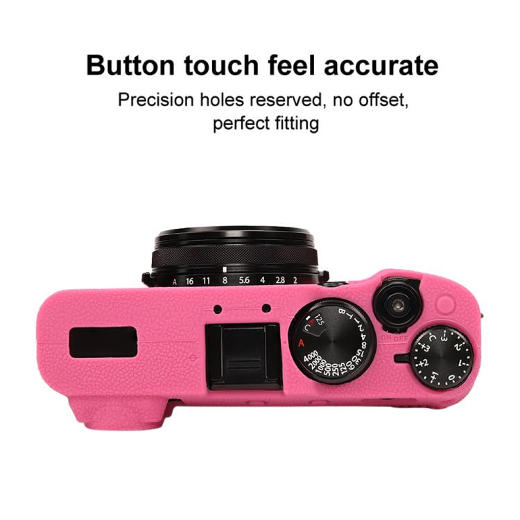 For FUJIFILM X100VI Litchi Texture Soft Silicone Protective Case(Rose Red) by bashfashion