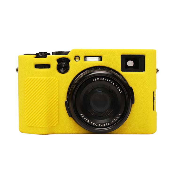 For FUJIFILM X100VI Litchi Texture Soft Silicone Protective Case(Yellow) by bashfashion