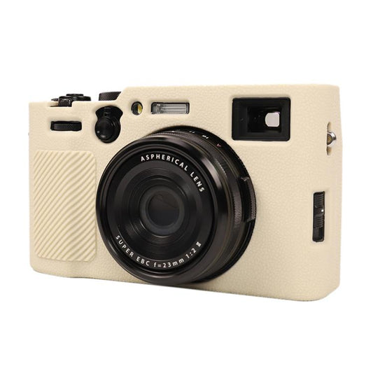 For FUJIFILM X100VI Litchi Texture Soft Silicone Protective Case(White) by bashfashion