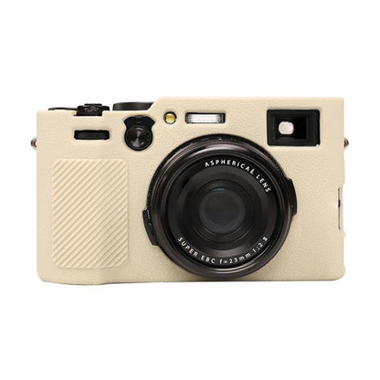 For FUJIFILM X100VI Litchi Texture Soft Silicone Protective Case(White) by bashfashion