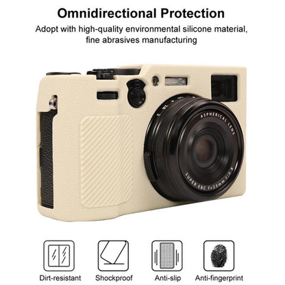 For FUJIFILM X100VI Litchi Texture Soft Silicone Protective Case(White) by bashfashion