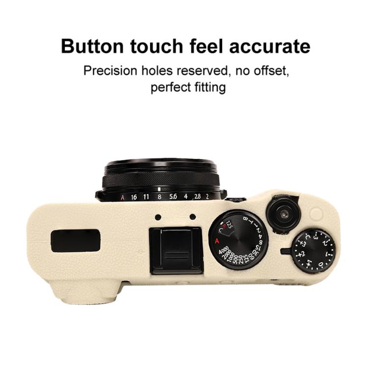 For FUJIFILM X100VI Litchi Texture Soft Silicone Protective Case(White) by bashfashion