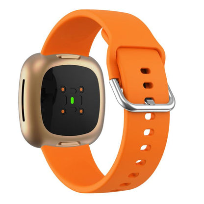 Kalebol Pin Buckle Silicone Watch Band For Fitbit Versa 3 / 4(Orange) by Kalebol