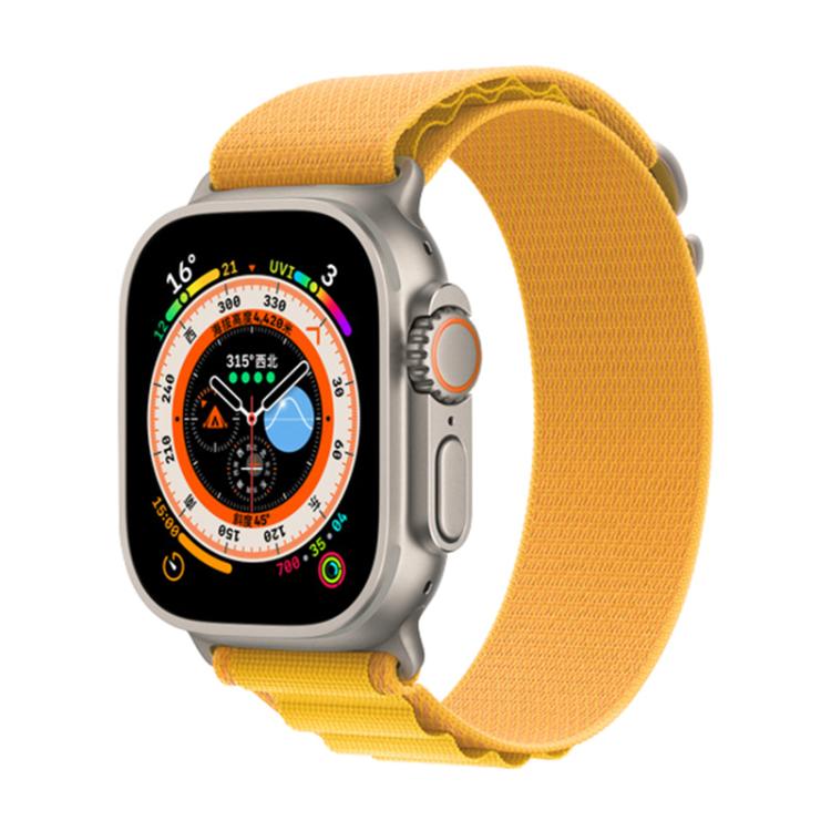 For Apple Watch 46mm / 49mm / 45mm / 44mm Kalebol Aline Nylon Loop Watch Band(Yellow) by Kalebol