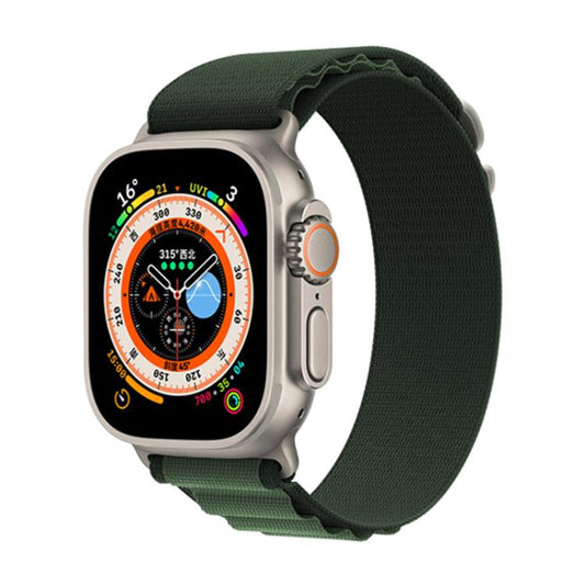 For Apple Watch 46mm / 49mm / 45mm / 44mm Kalebol Aline Nylon Loop Watch Band(Army Green) by Kalebol