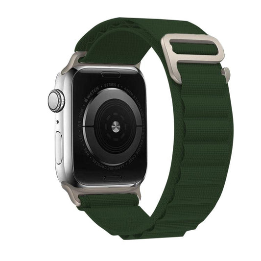 For Apple Watch 46mm / 49mm / 45mm / 44mm Kalebol Aline Nylon Loop Watch Band(Army Green) by Kalebol
