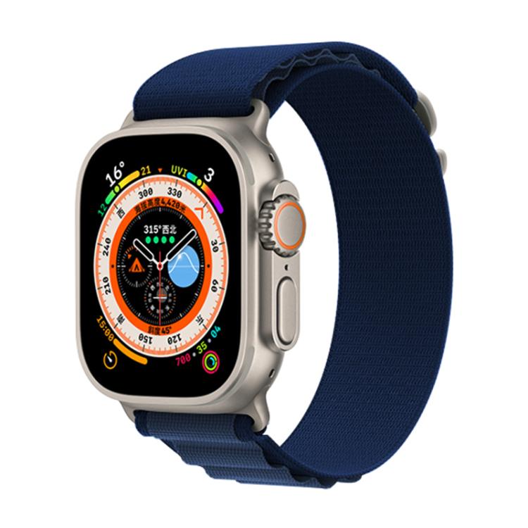 For Apple Watch 46mm / 49mm / 45mm / 44mm Kalebol Aline Nylon Loop Watch Band(Dark Blue) by Kalebol