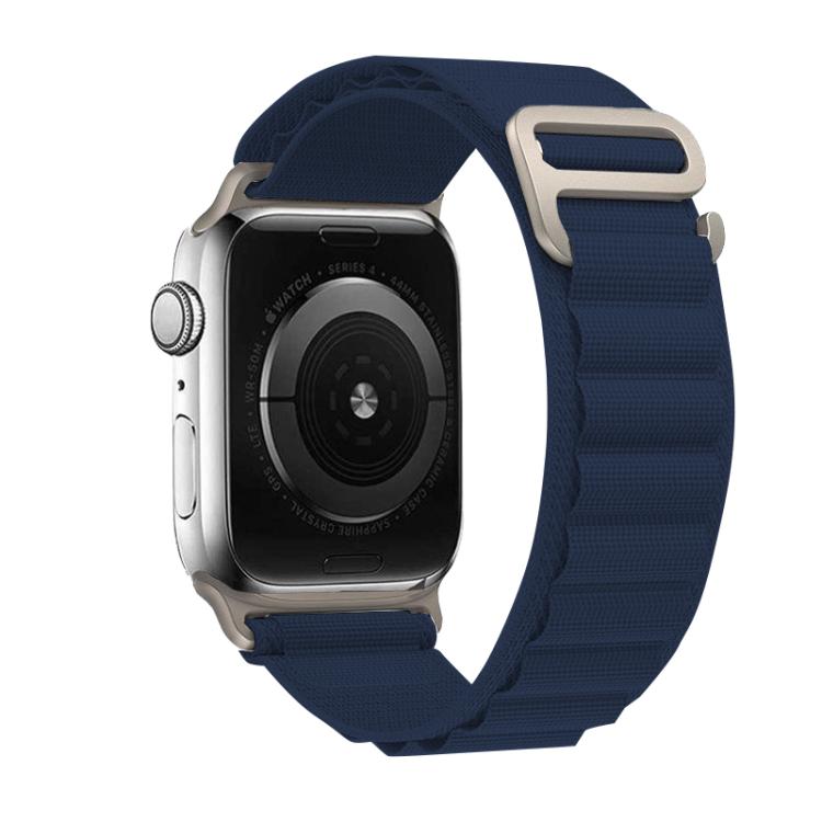 For Apple Watch 46mm / 49mm / 45mm / 44mm Kalebol Aline Nylon Loop Watch Band(Dark Blue) by Kalebol