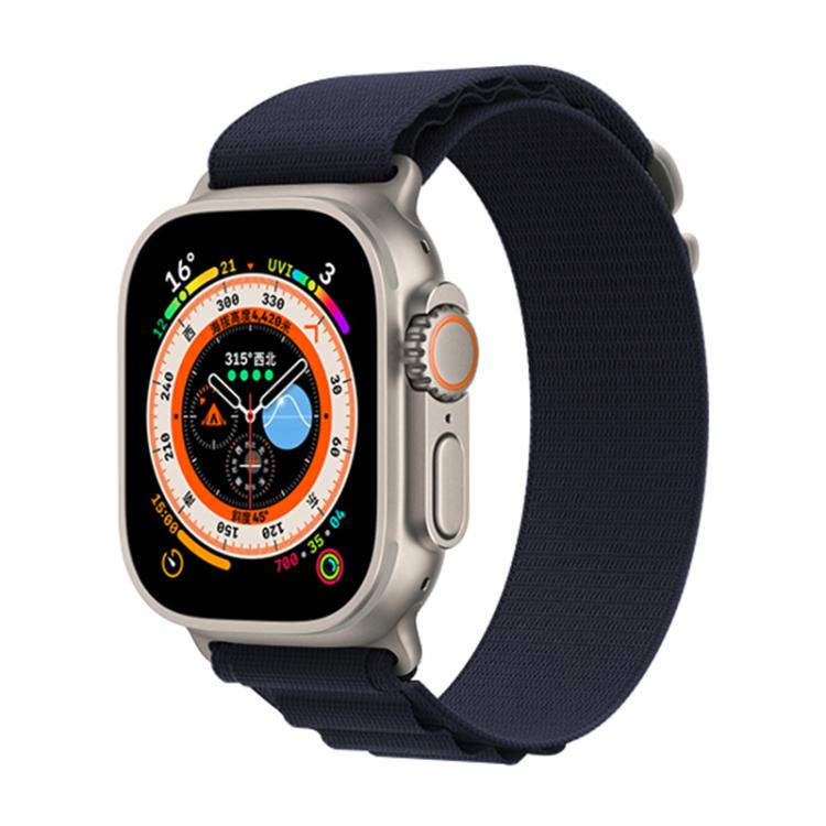 For Apple Watch 46mm / 49mm / 45mm / 44mm Kalebol Aline Nylon Loop Watch Band(Midnight Blue) by Kalebol