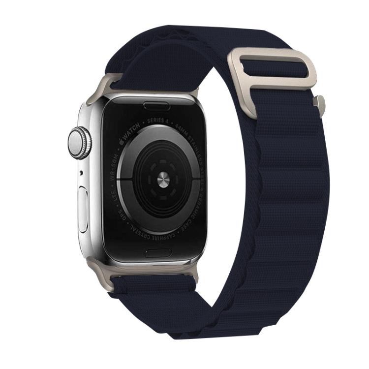 For Apple Watch 46mm / 49mm / 45mm / 44mm Kalebol Aline Nylon Loop Watch Band(Midnight Blue) by Kalebol