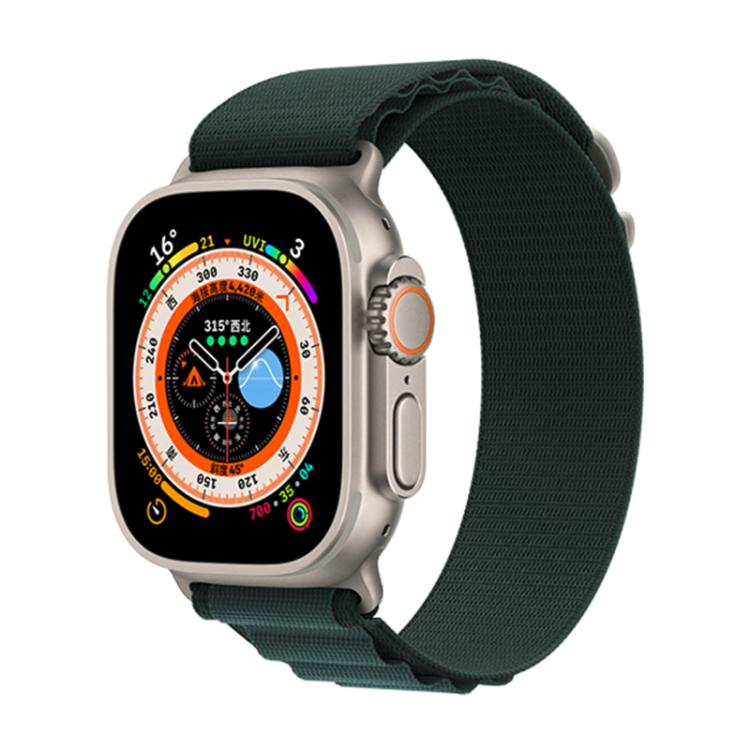 For Apple Watch 46mm / 49mm / 45mm / 44mm Kalebol Aline Nylon Loop Watch Band(Forest Green) by Kalebol