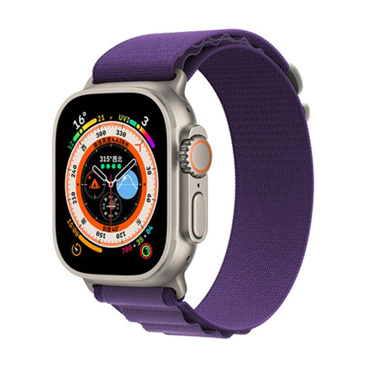 For Apple Watch 46mm / 49mm / 45mm / 44mm Kalebol Aline Nylon Loop Watch Band(Dark Purple) by Kalebol