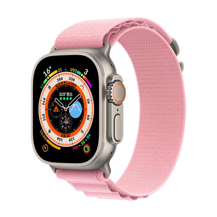 For Apple Watch 46mm / 49mm / 45mm / 44mm Kalebol Aline Nylon Loop Watch Band(Pink) by Kalebol