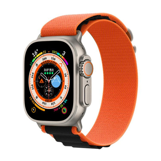 For Apple Watch 42mm / 41mm / 40mm / 38mm Kalebol Aline Nylon Loop Watch Band(Orange+Black) by Kalebol