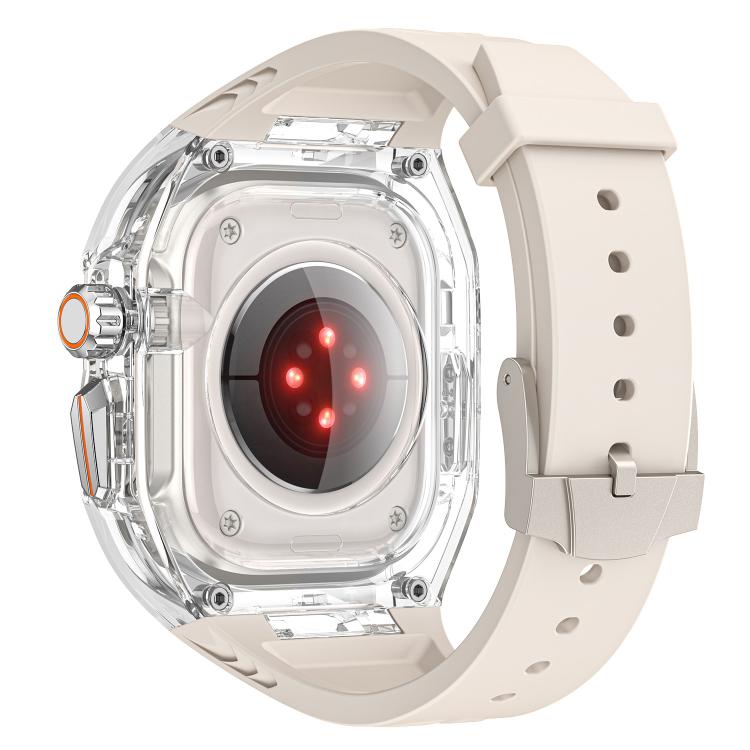 For Apple Watch 46mm / 45mm / 44mm / 42mm Kalebol Glacier Integrated Transparent Silicone Strap(Starlight Transparent) by Kalebol