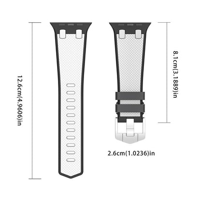 For Apple Watch 42mm / 41mm / 40mm / 38mm Kalebol Farmhouse Oak Silicone Strap(Black + White) by Kalebol