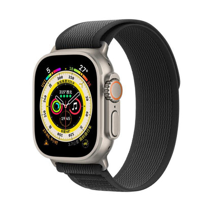For Apple Watch 46mm / 49mm / 45mm / 44mm Kalebol Wild Track Loop Nylon Watch Band(Black) by Kalebol