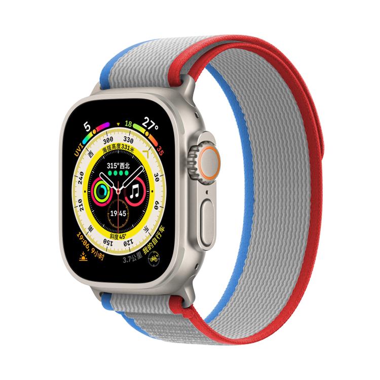 For Apple Watch 42mm / 41mm / 40mm / 38mm Kalebol Wild Track Loop Nylon Watch Band(Red+Grey) by Kalebol