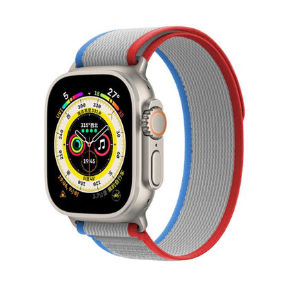 For Apple Watch 42mm / 41mm / 40mm / 38mm Kalebol Wild Track Loop Nylon Watch Band(Red+Grey) by Kalebol