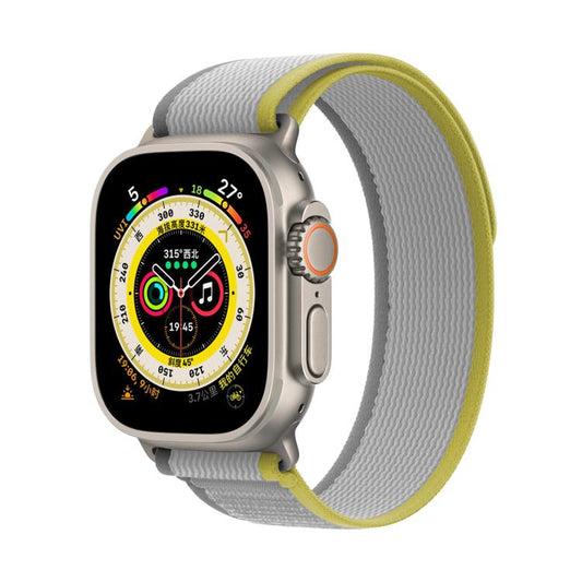 For Apple Watch 42mm / 41mm / 40mm / 38mm Kalebol Wild Track Loop Nylon Watch Band(Yellow+Grey) by Kalebol