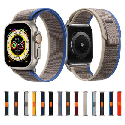 For Apple Watch 46mm / 49mm / 45mm / 44mm Kalebol Wild Track Loop Nylon Watch Band(Blue+Grey) by Kalebol