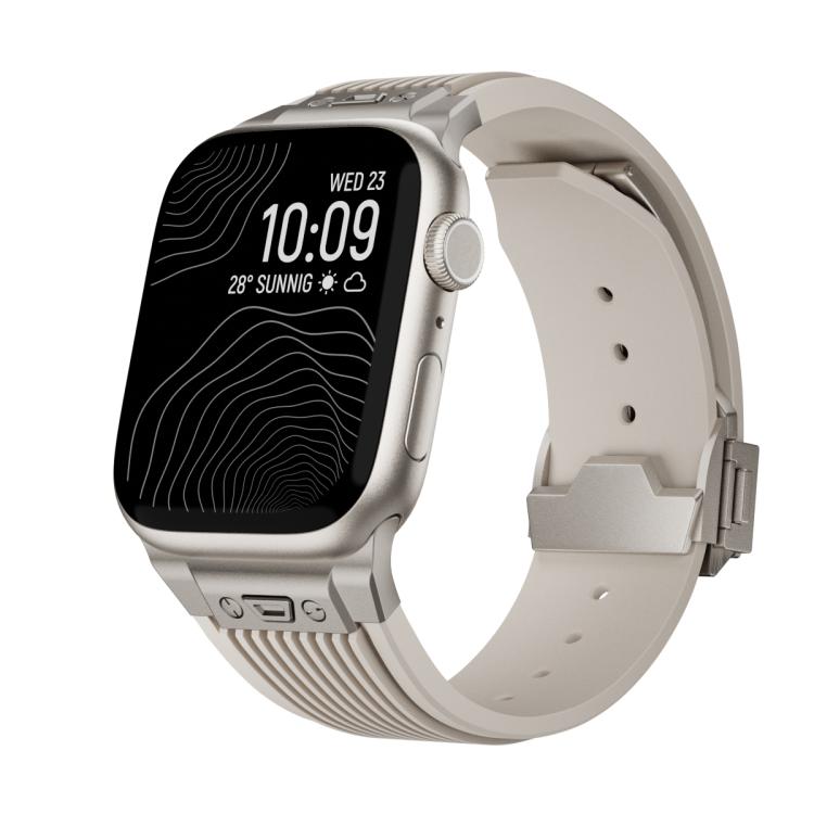 For Apple Watch 42mm / 41mm / 40mm / 38mm Kalebol High Elasticity L-shaped Nail Silicone Strap(Starlight) by Kalebol