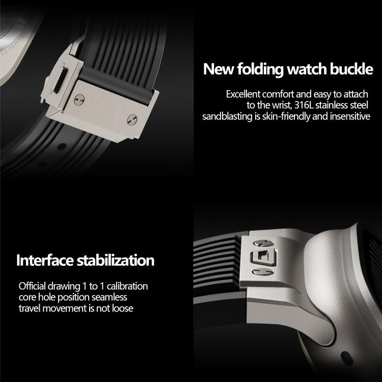 For Apple Watch 46mm / 49mm / 45mm / 44mm Kalebol High Elasticity L-shaped Nail Silicone Strap(White) by Kalebol