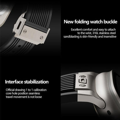 For Apple Watch 42mm / 41mm / 40mm / 38mm Kalebol High Elasticity L-shaped Nail Silicone Strap(Space Grey) by Kalebol