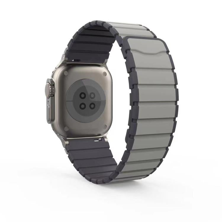 For Apple Watch 46mm / 49mm / 45mm / 44mm Kalebol Magnetic Silicone Strap(Grey) by Kalebol