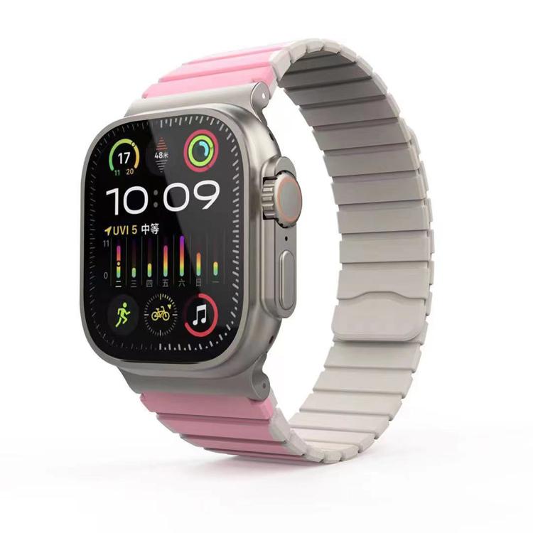 For Apple Watch 42mm / 41mm / 40mm / 38mm Kalebol Magnetic Silicone Strap(Pink) by Kalebol
