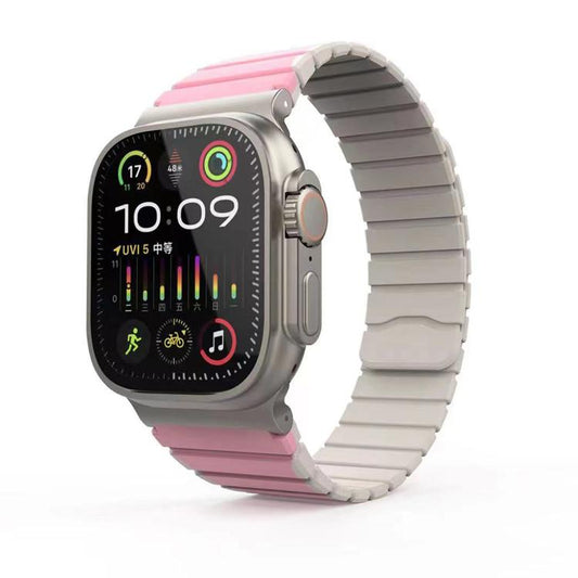 For Apple Watch 42mm / 41mm / 40mm / 38mm Kalebol Magnetic Silicone Strap(Pink) by Kalebol
