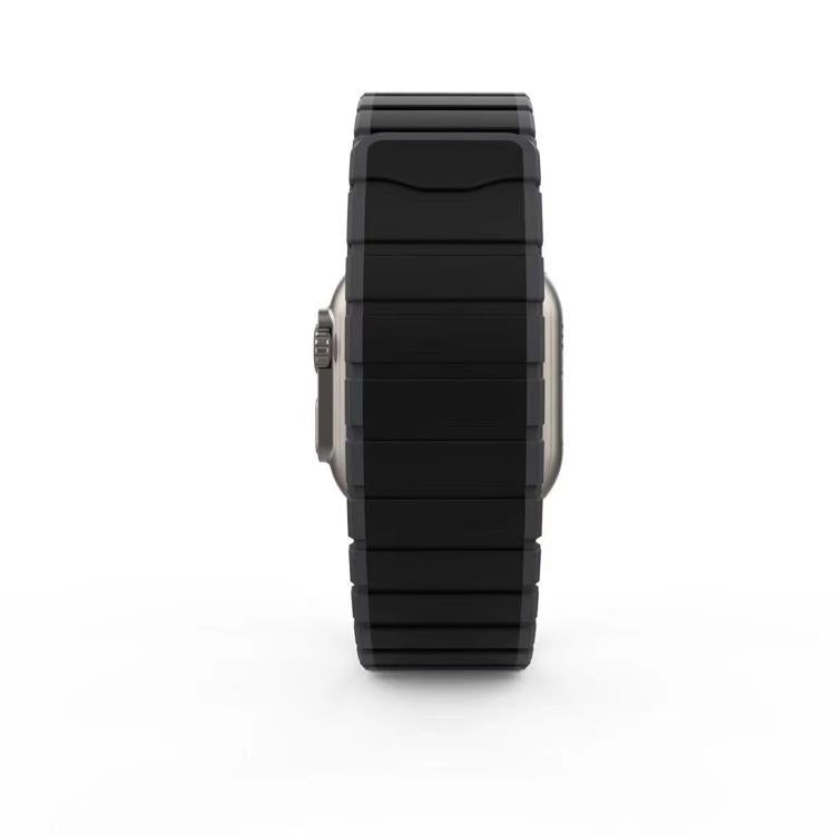 For Apple Watch 42mm / 41mm / 40mm / 38mm Kalebol Magnetic Silicone Strap(Black Grey) by Kalebol