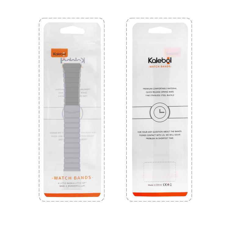 For Apple Watch 42mm / 41mm / 40mm / 38mm Kalebol Magnetic Silicone Strap(Grey Orange) by Kalebol